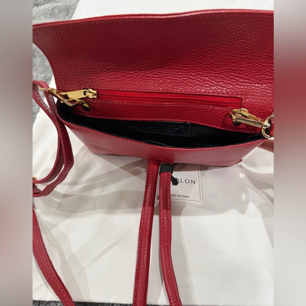 Marlon Firenze Red Leather Crossbody Bag - Picture 5 of 14